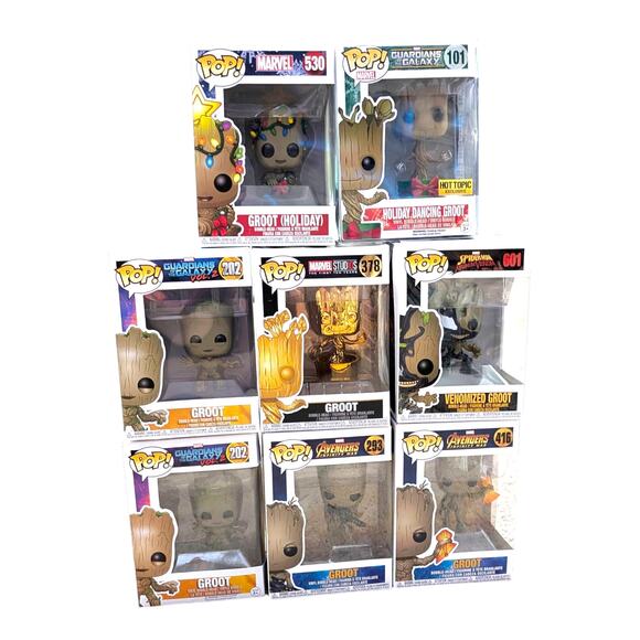 Assorted Lot of 8 Groot Pop Figures In Box - Picture 1 of 9